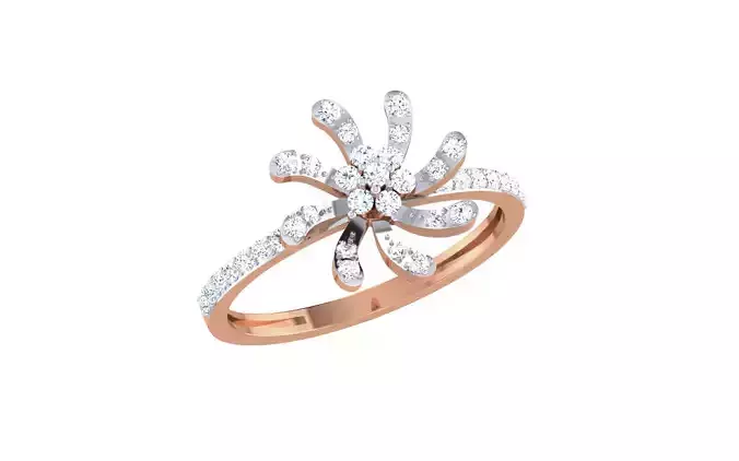 Women Diamond Ring 3dm stl render details