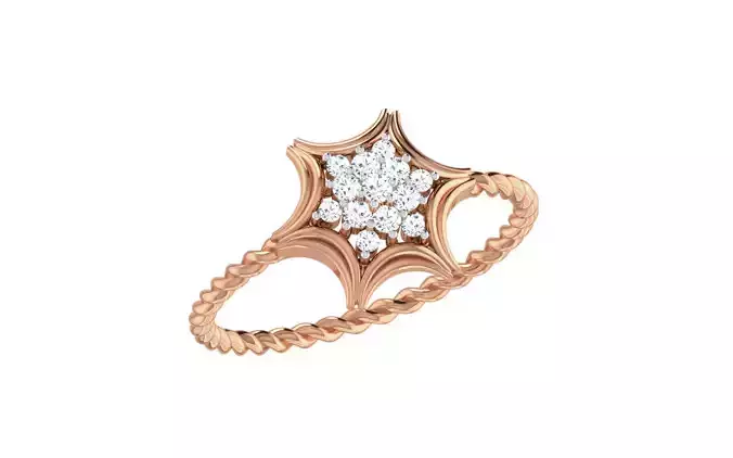 Women Diamond Ring 3dm stl render details