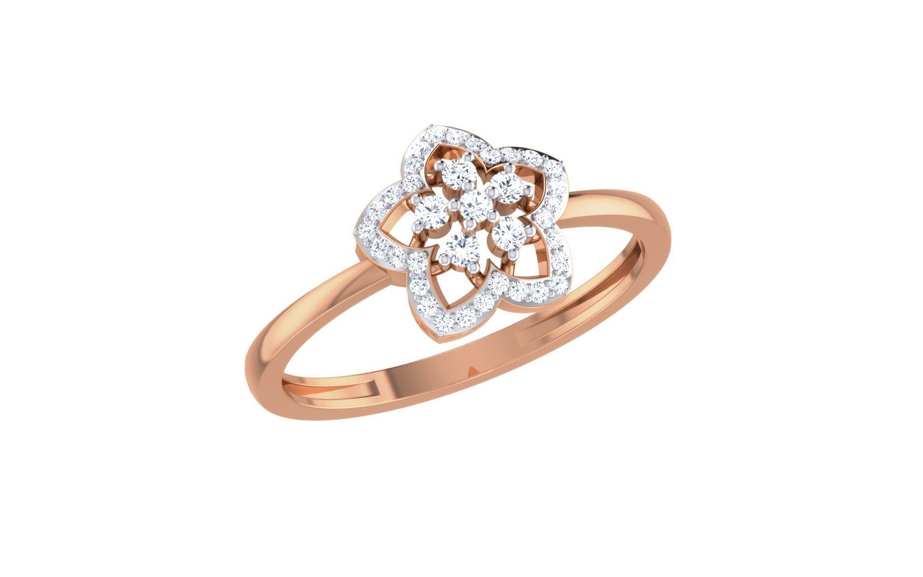 Women Diamond Ring 3dm stl render details 3D print model_1