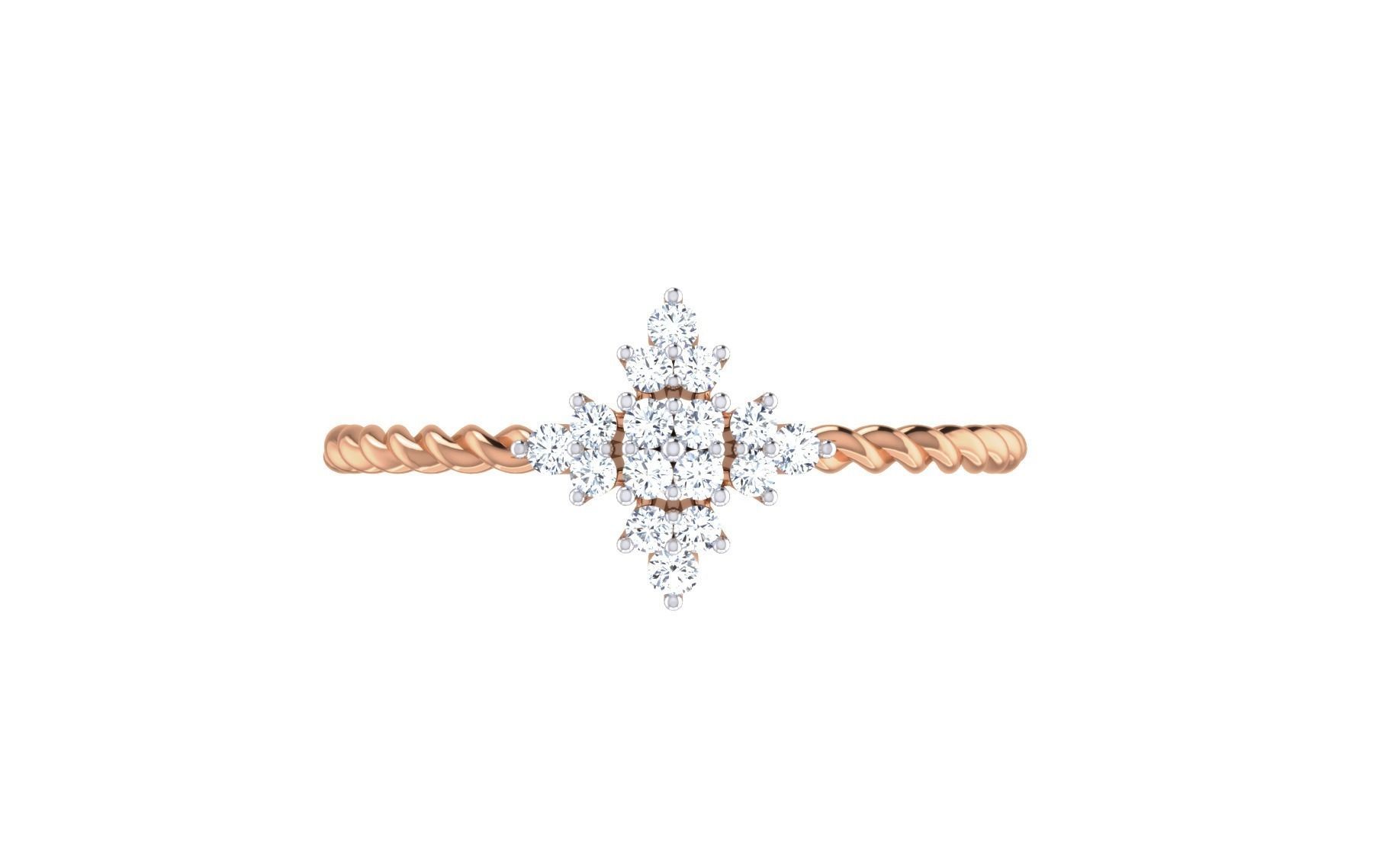 Women Diamond Ring 3dm stl render details 3D print model_8