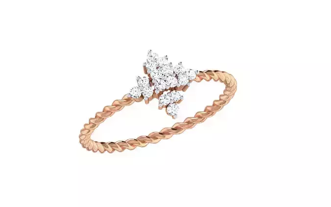Women Diamond Ring 3dm stl render details