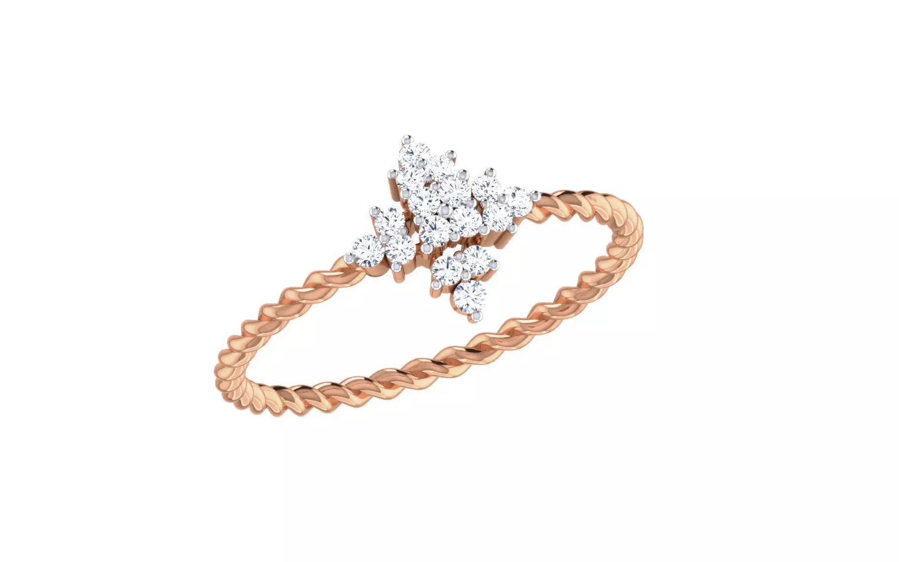 Women Diamond Ring 3dm stl render details 3D print model_0