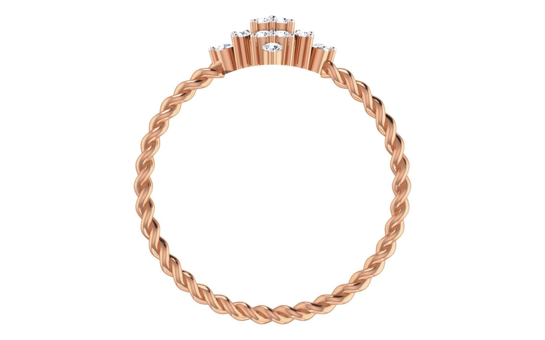 Women Diamond Ring 3dm stl render details 3D print model_3