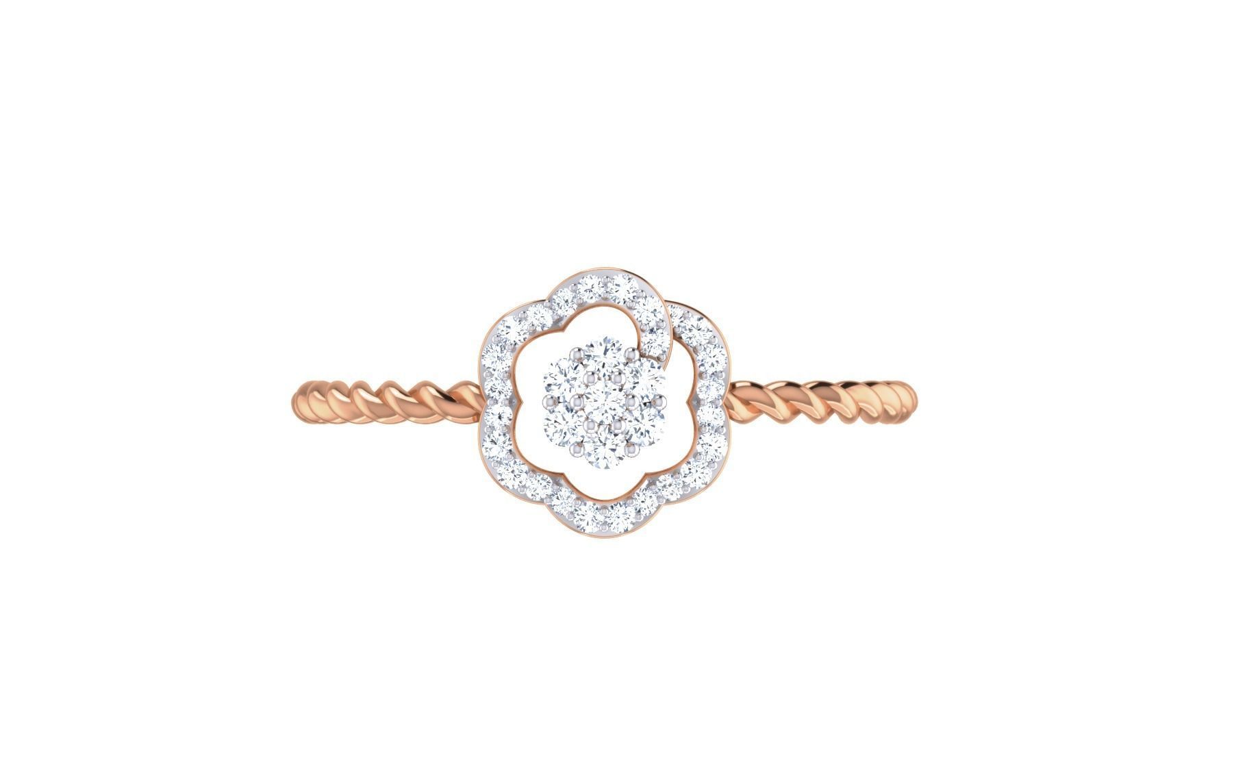 Women Diamond Ring 3dm stl render details 3D print model_8