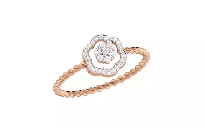 Women Diamond Ring 3dm stl render details