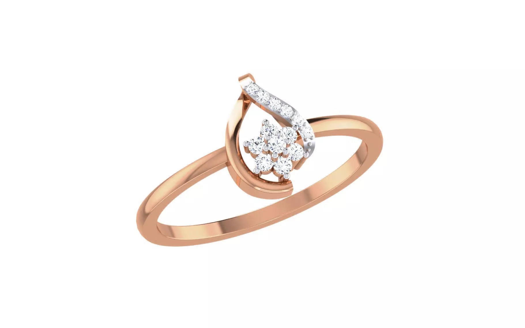 Women Diamond Ring 3dm stl render details 3D print model_0