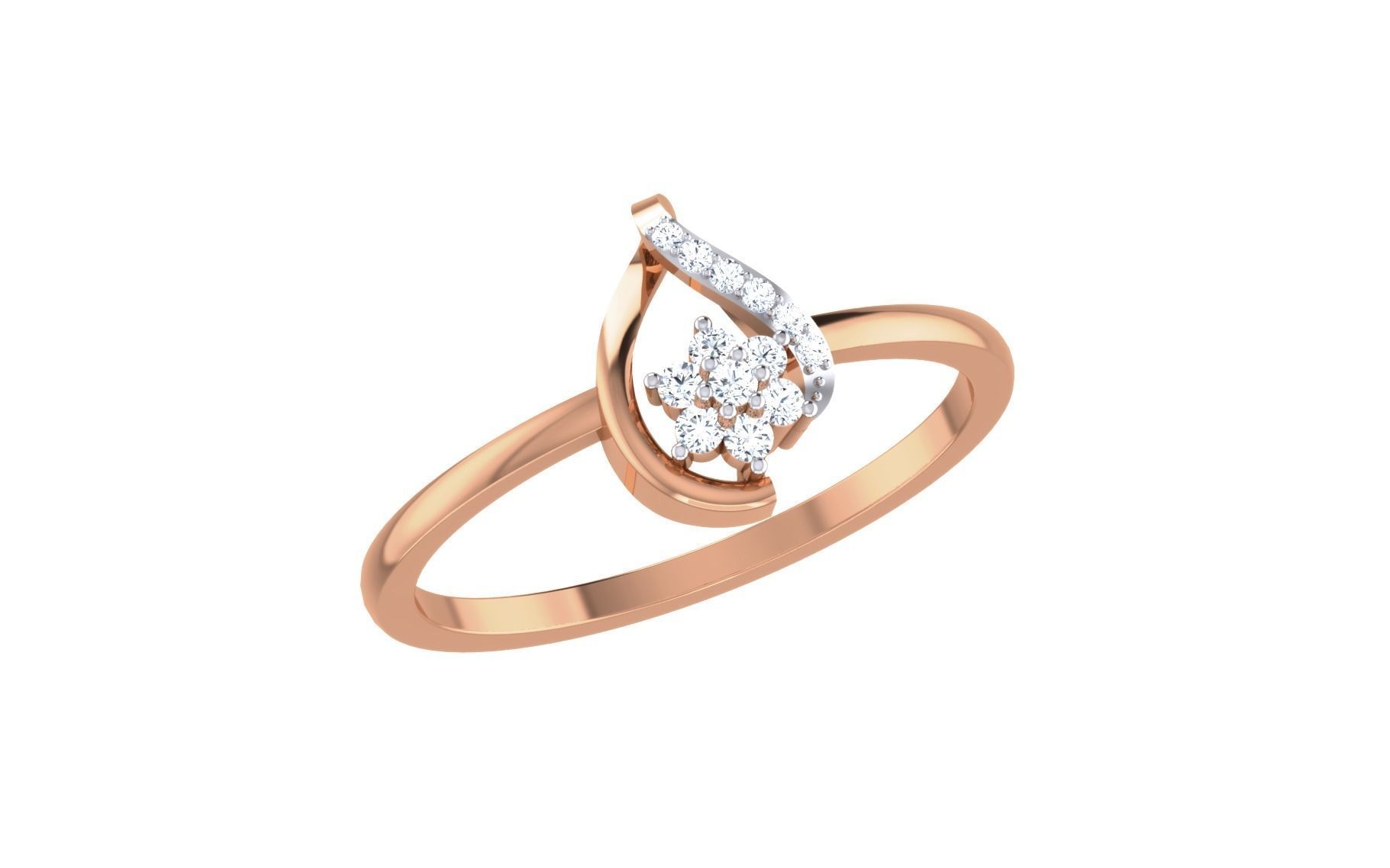 Women Diamond Ring 3dm stl render details 3D print model_1