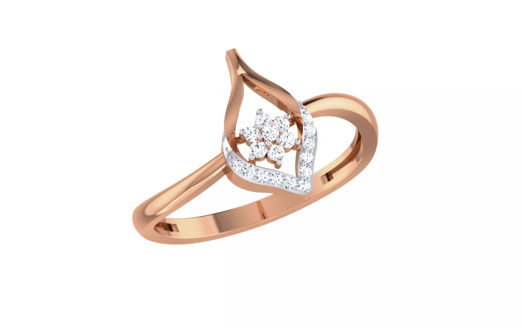 Women Diamond Ring 3dm stl render details 3D print model_0