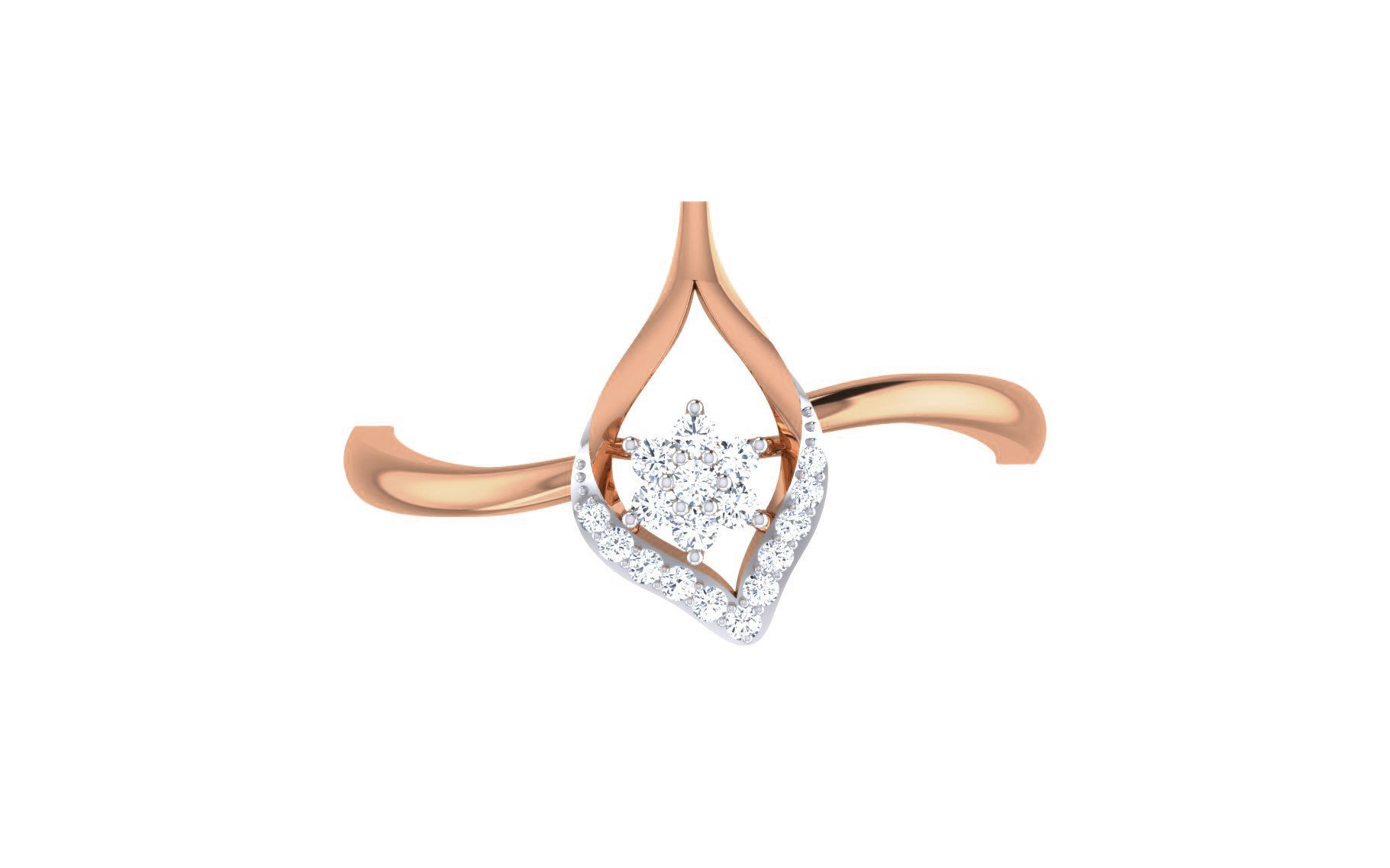 Women Diamond Ring 3dm stl render details 3D print model_7