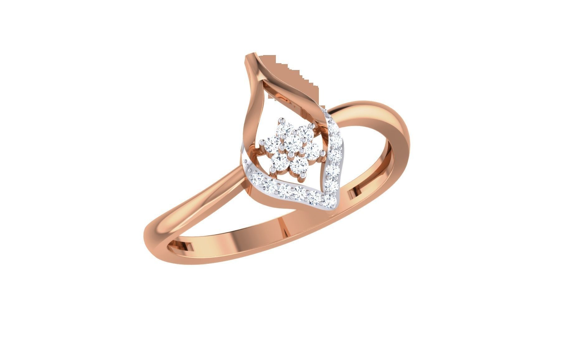Women Diamond Ring 3dm stl render details 3D print model_1