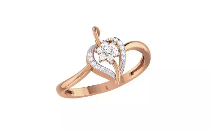 Women Diamond Ring 3dm stl render details