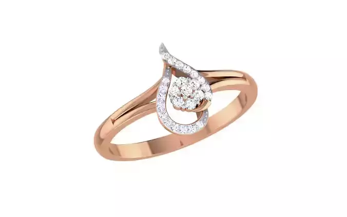 Women Diamond Ring 3dm stl render details
