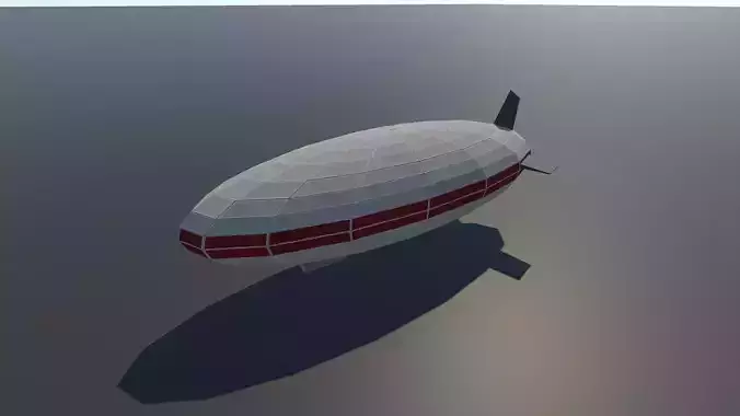 Lowpoly Blimp - Game Ready airship 3D model