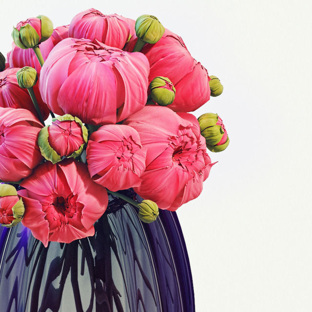 Flowers 3 in vase 3D model_2