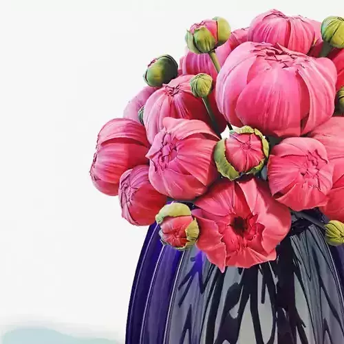 Flowers 3 in vase 3D model