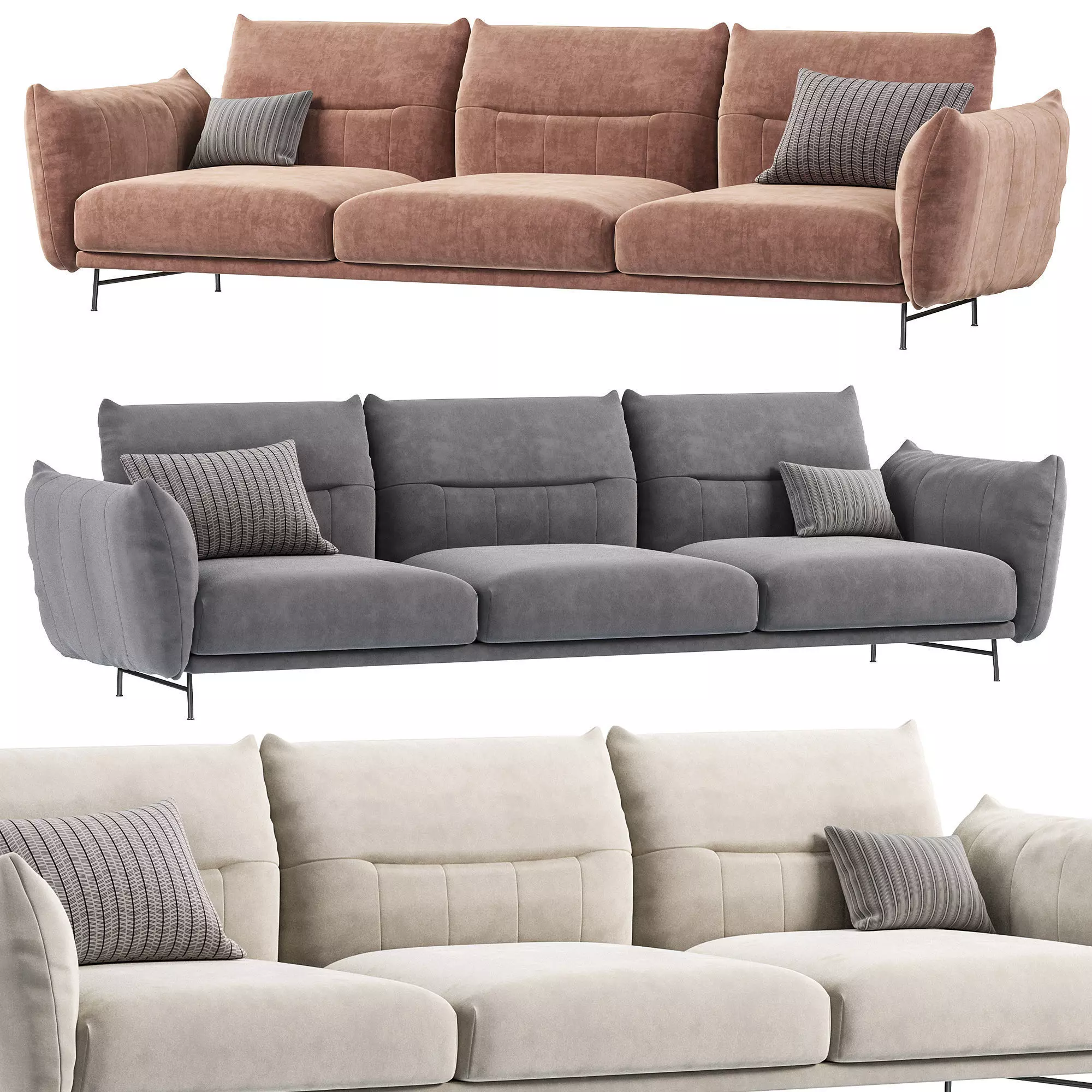 LINEAR SOFA ON LINE DITRE ITALIA 3D model
