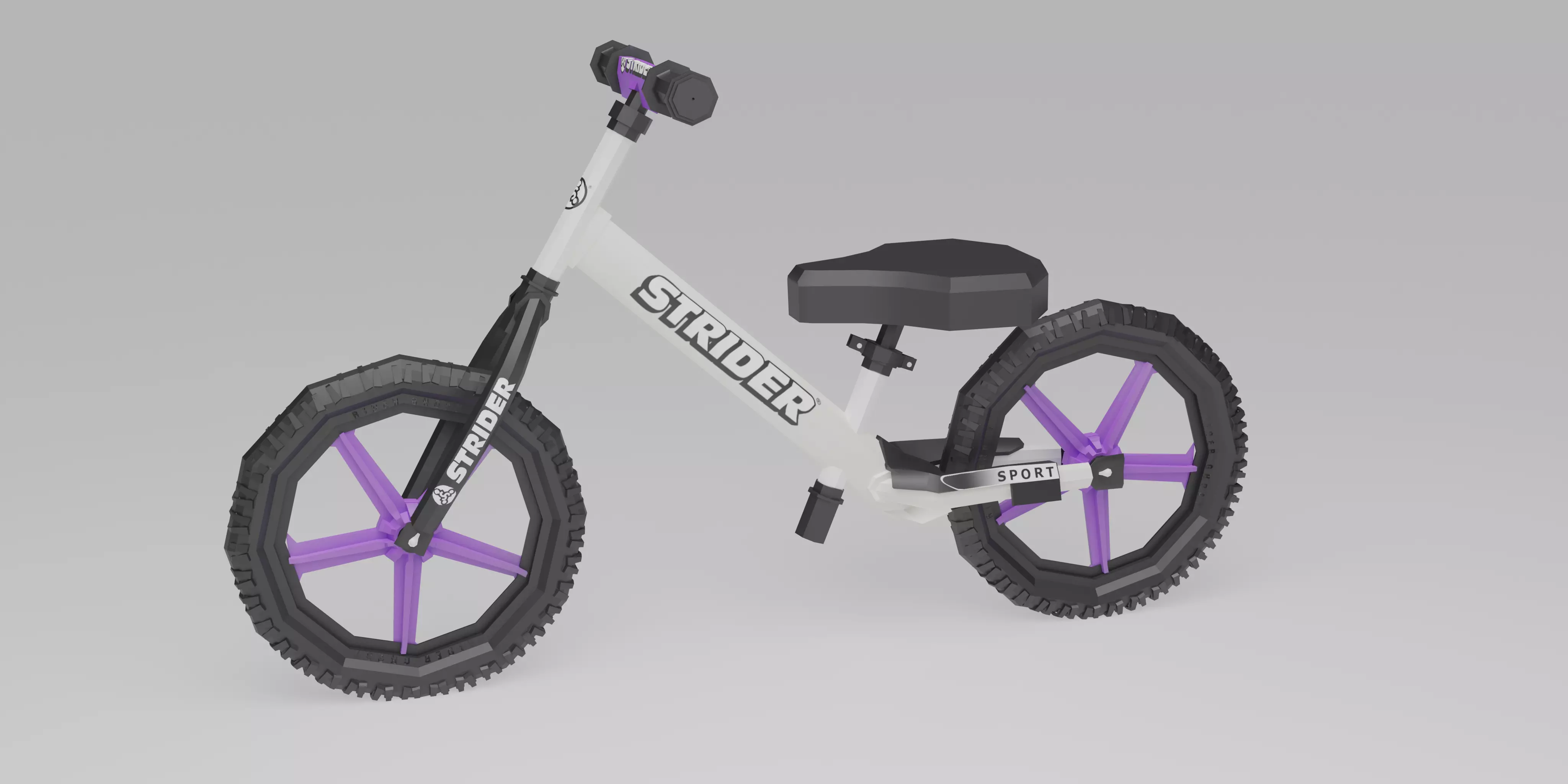 lowpoly cycle balance bike Low-poly 3D model_0