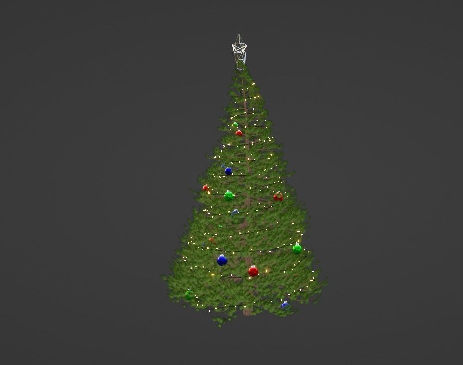 Christmas Tree Decorated 3D model_1