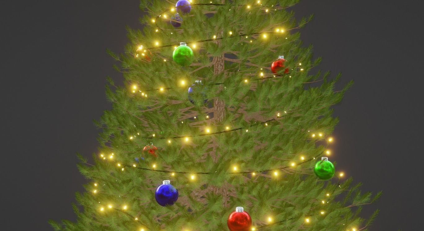 Christmas Tree Decorated 3D model_3