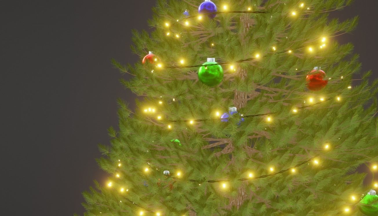 Christmas Tree Decorated 3D model_2