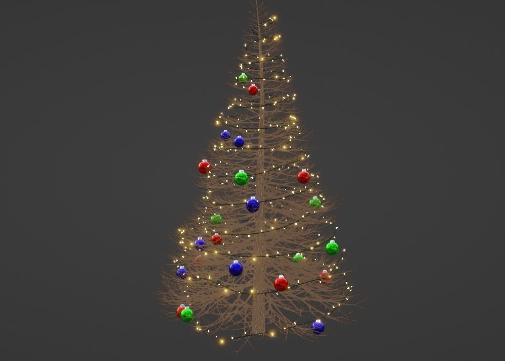 Christmas Tree Decorated 3D model_5