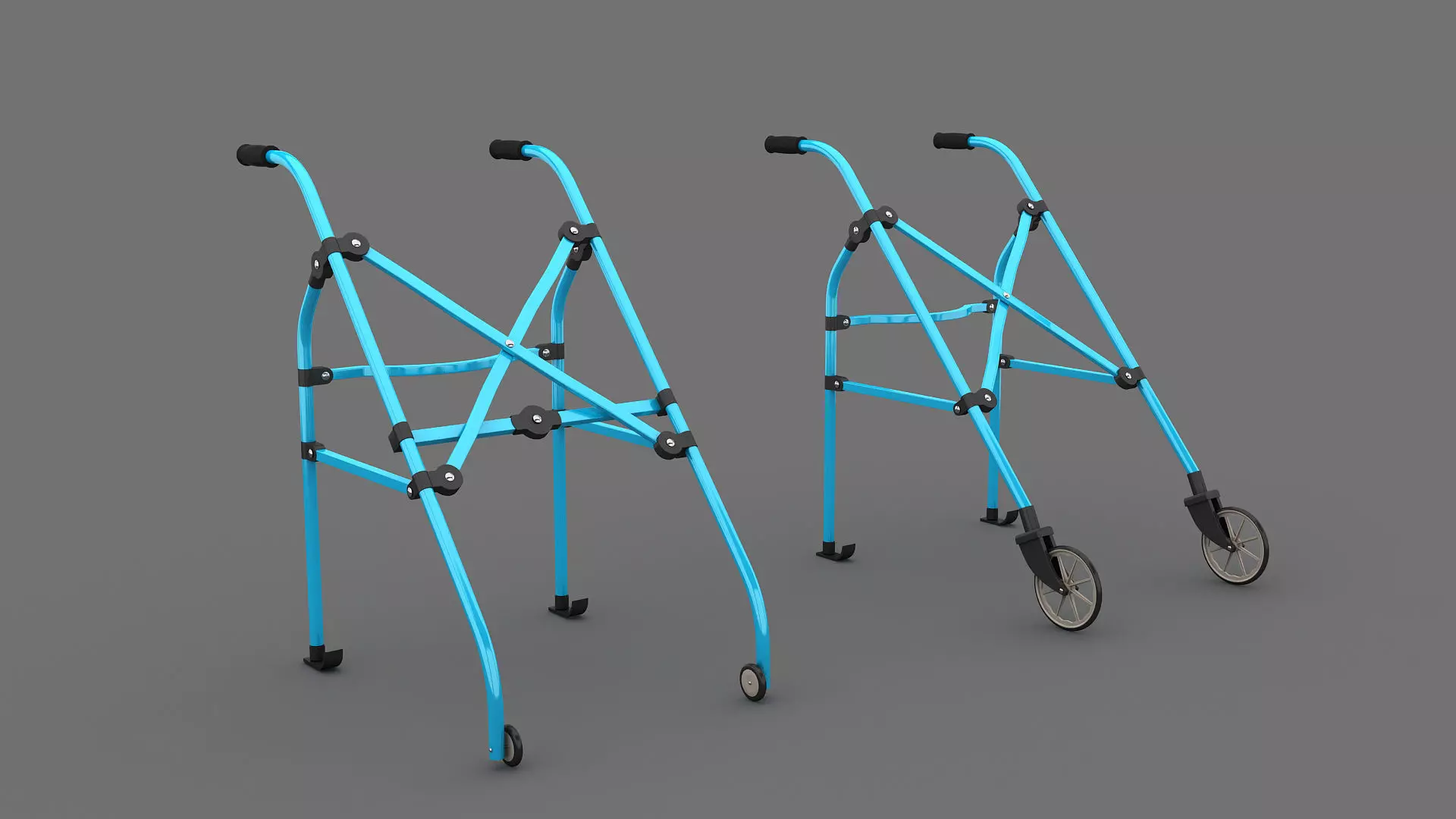 Folding Rollator Walker 3D model