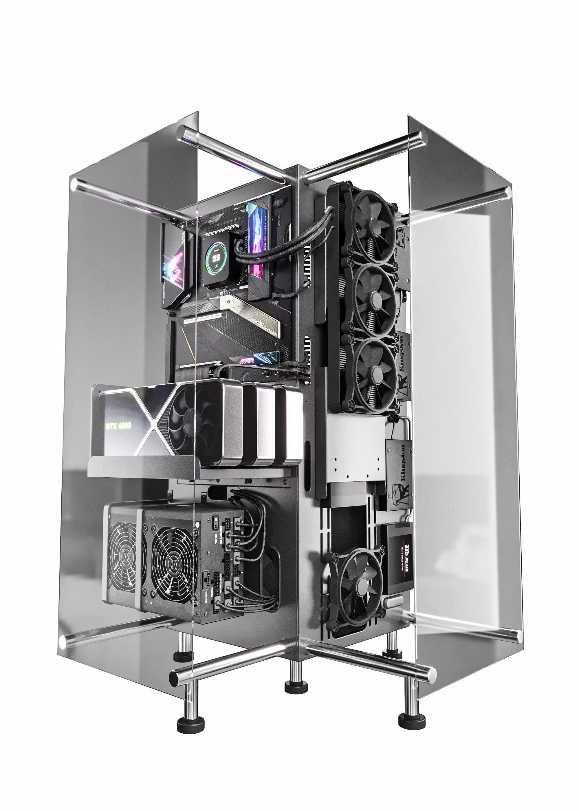 Gaming Pc 2 Low-poly 3D model_0