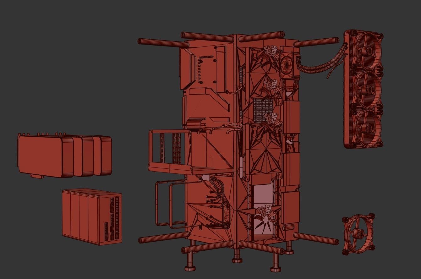 Gaming Pc 2 Low-poly 3D model_21