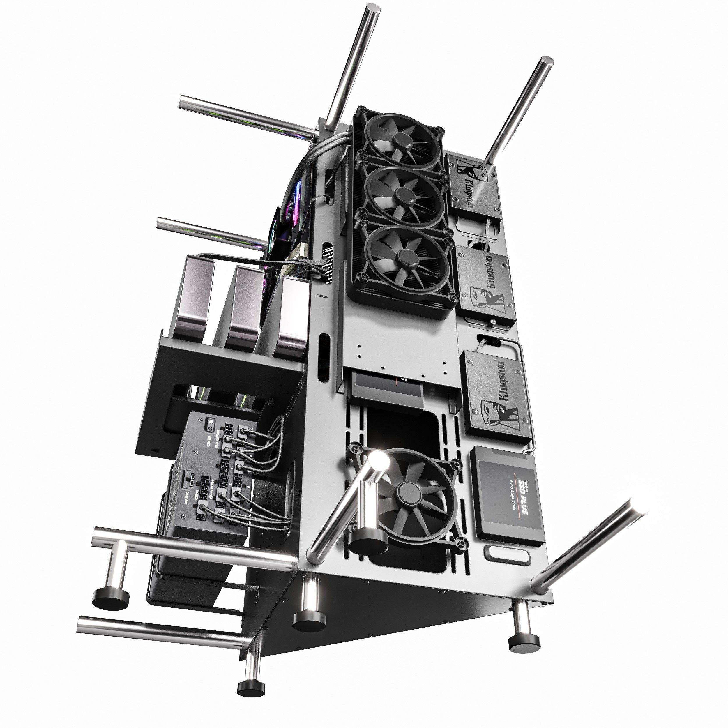 Gaming Pc 2 Low-poly 3D model_3