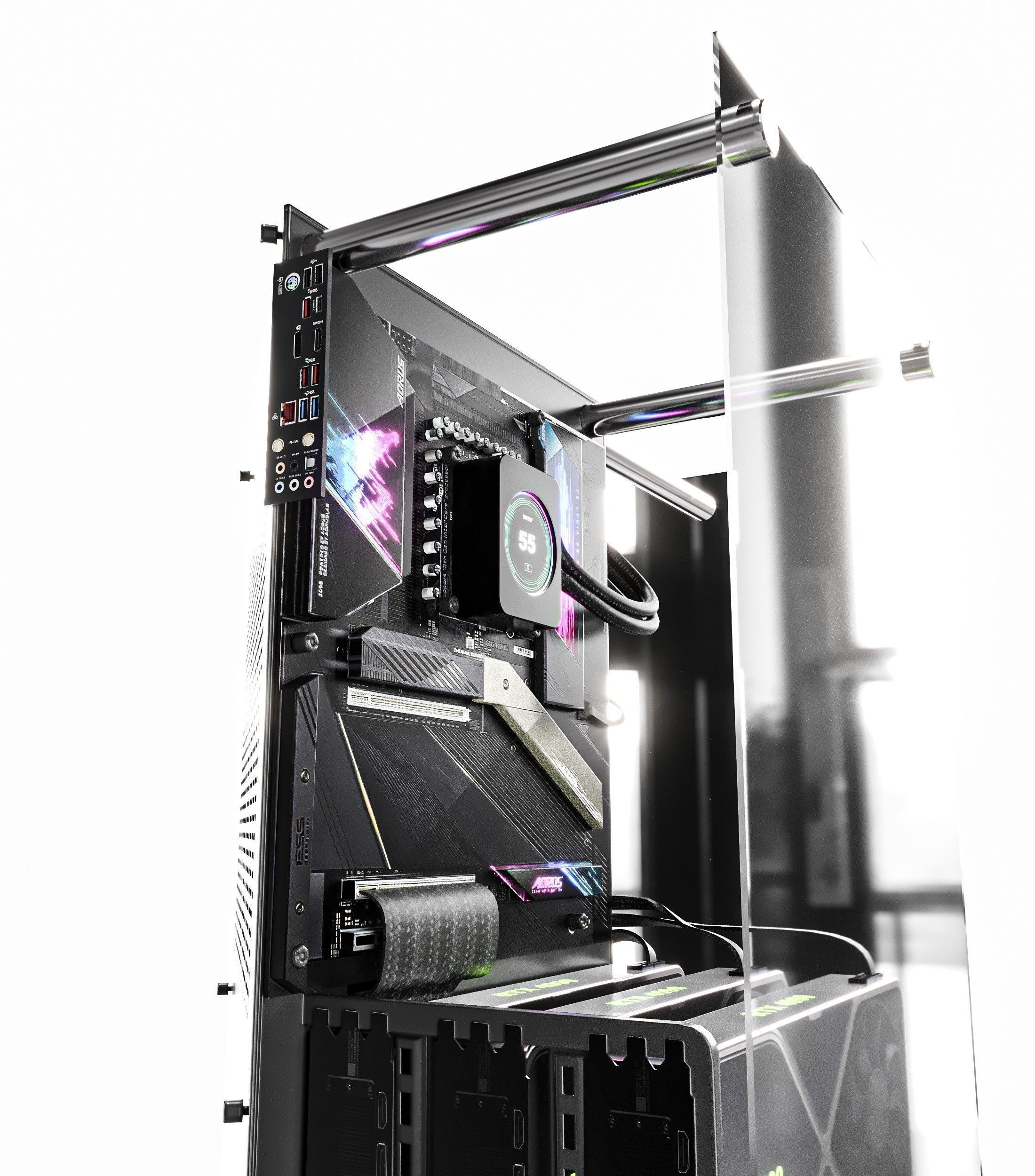 Gaming Pc 2 Low-poly 3D model_7