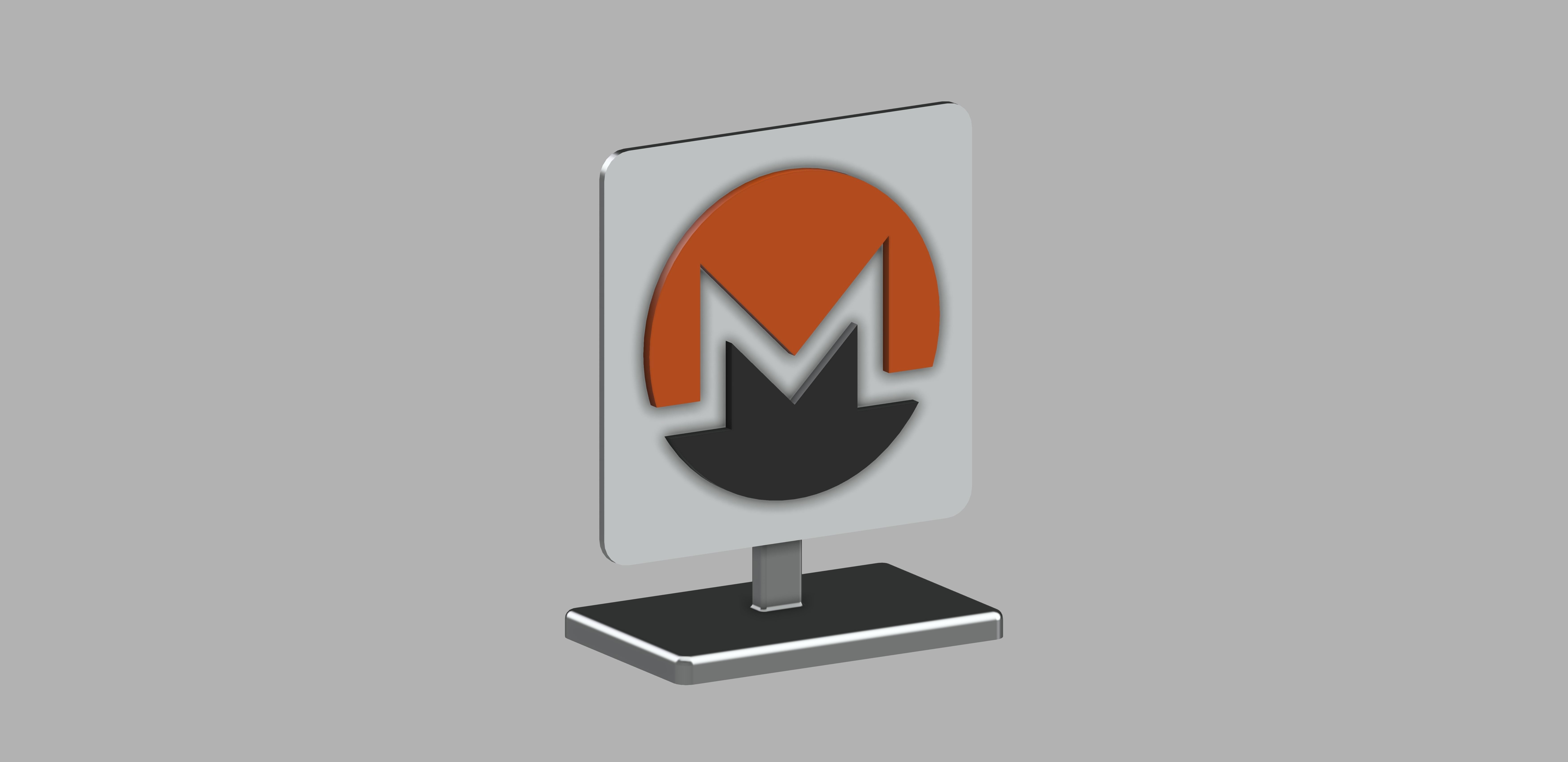 MONERO Logo Stand 3D print model_9