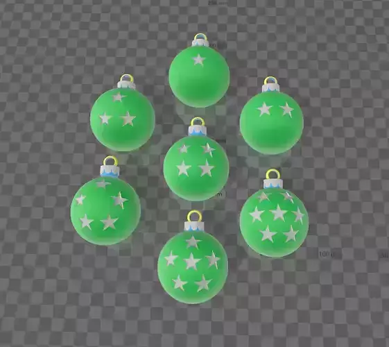 7 Dragon Balls Christmas Ornaments 3D print model
