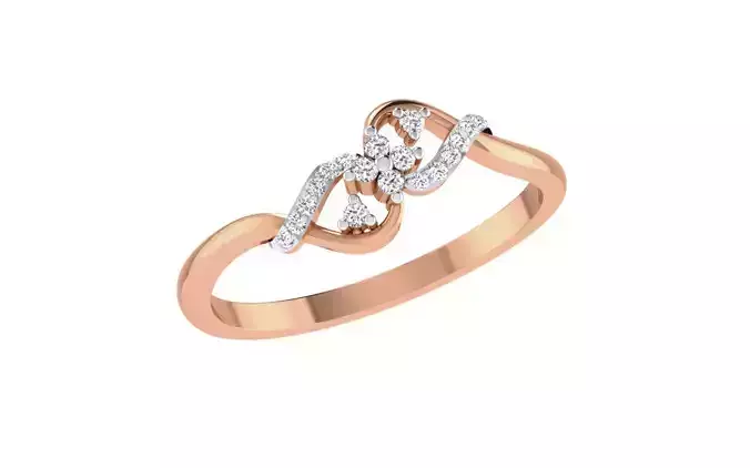 Women Diamond Ring 3dm stl render details