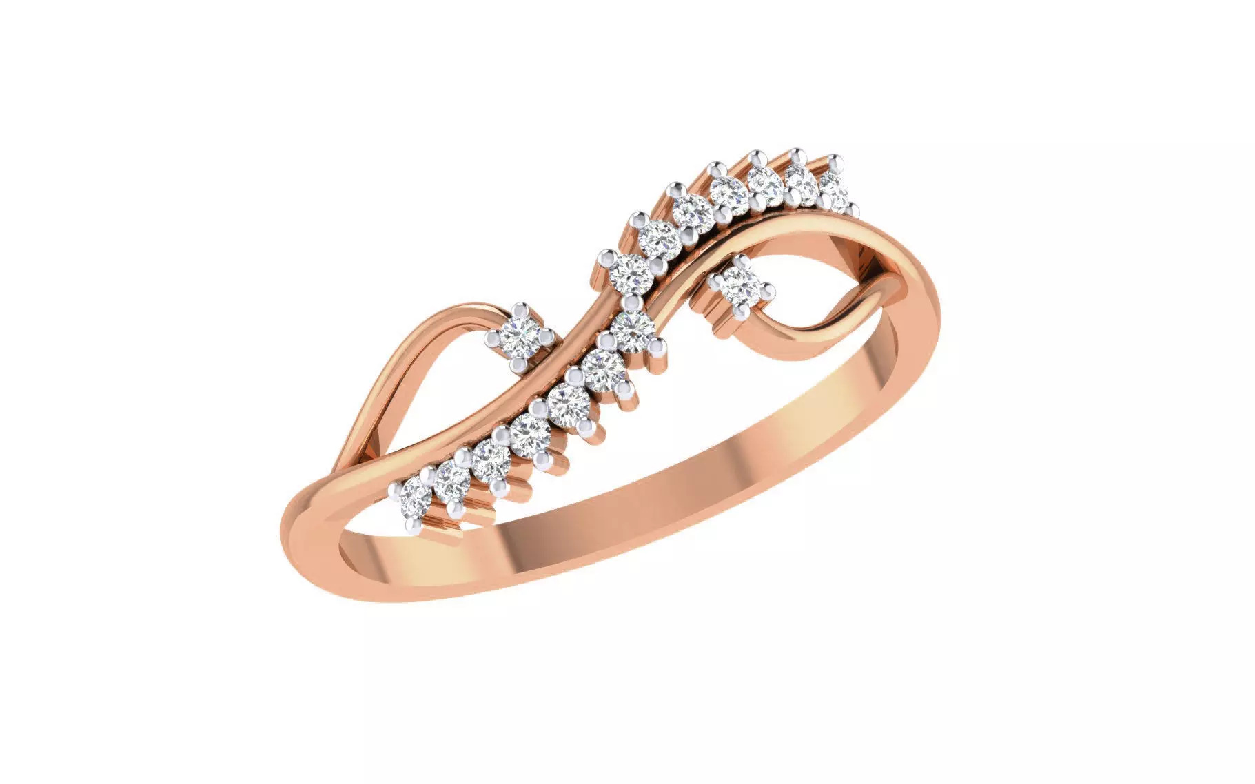 Women Diamond Ring 3dm stl render details 3D print model_0