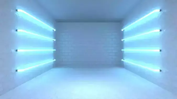 Neon sci fi studio scene background 3D model