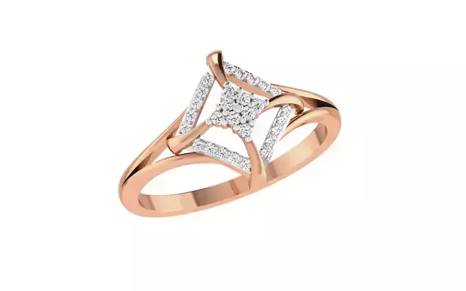 Women Diamond Ring 3dm stl render details
