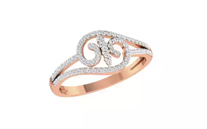 Women Diamond Ring 3dm stl render details