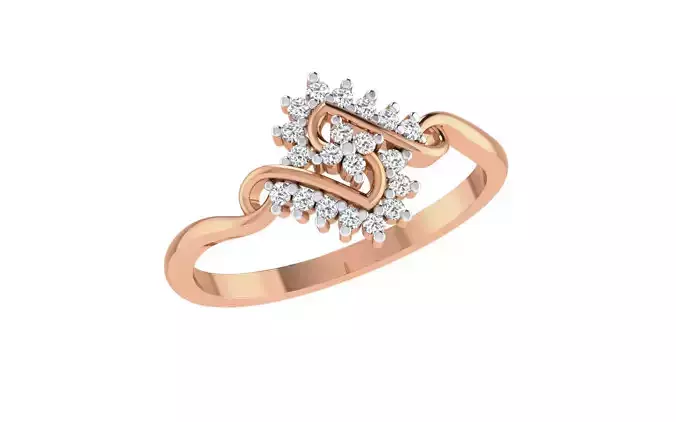 Women Diamond Ring 3dm stl render details