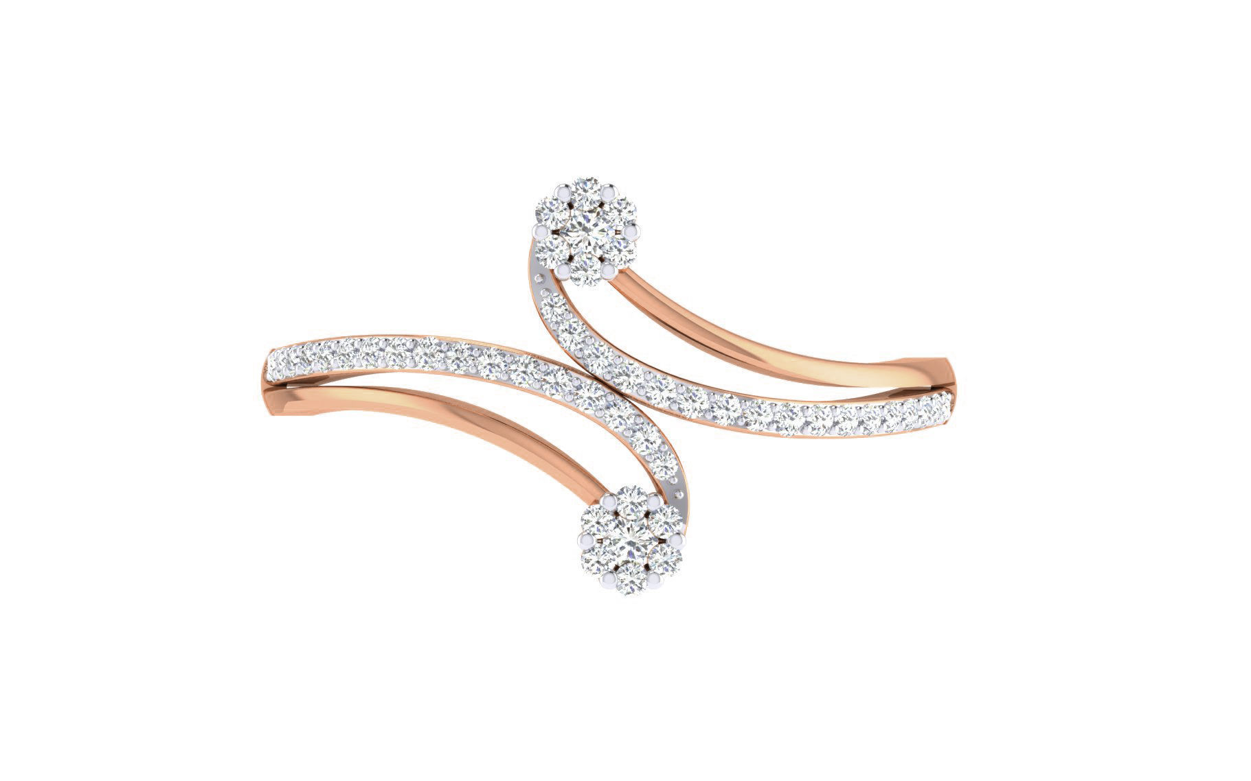 Women Diamond Ring 3dm stl render details 3D print model_7