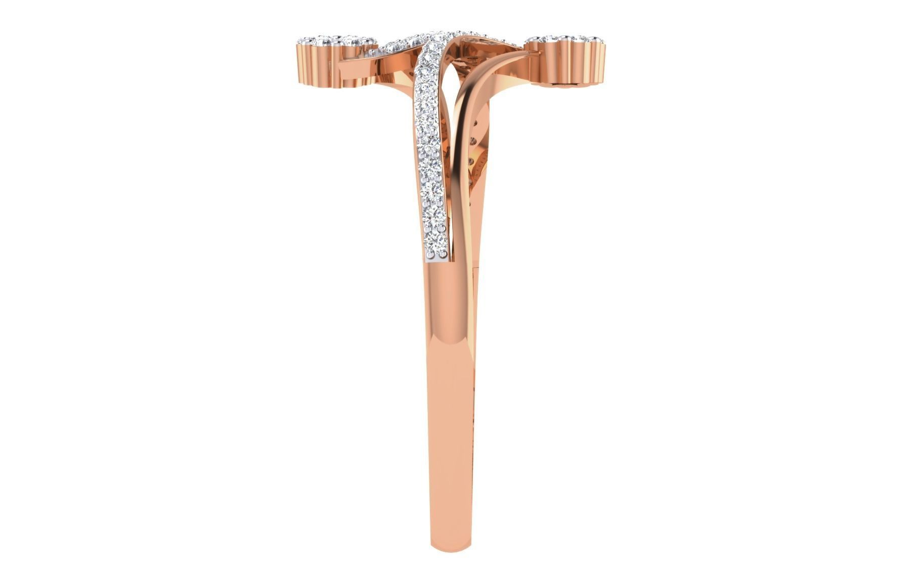 Women Diamond Ring 3dm stl render details 3D print model_5