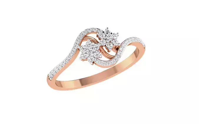 Women Diamond Ring 3dm stl render details