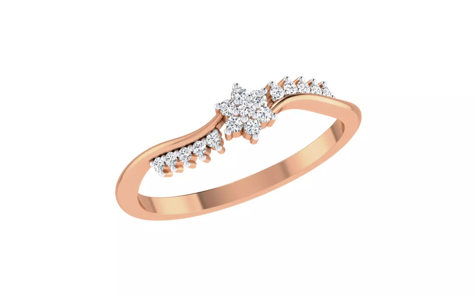 Women Diamond Ring 3dm stl render details 3D print model_0