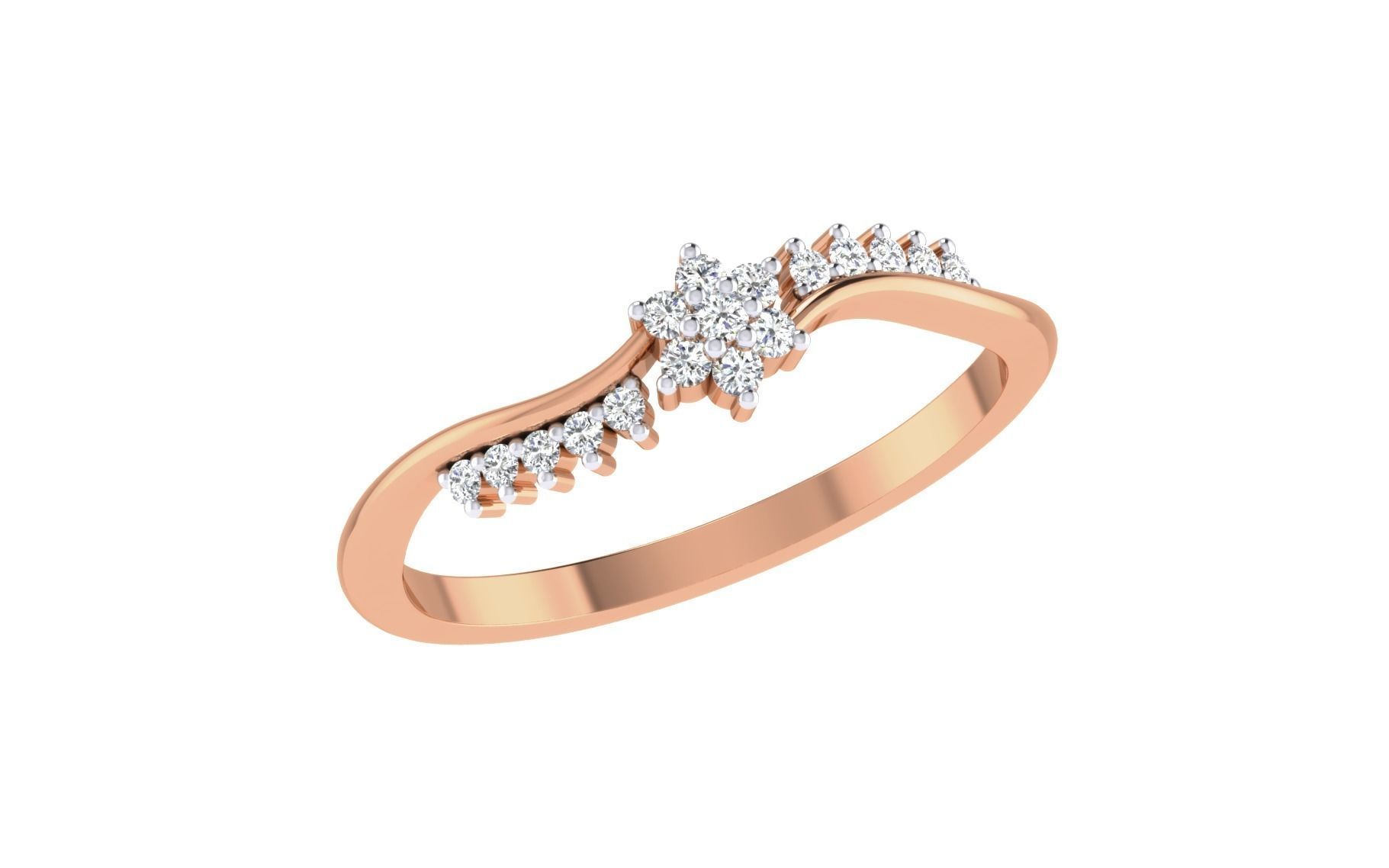 Women Diamond Ring 3dm stl render details 3D print model_1
