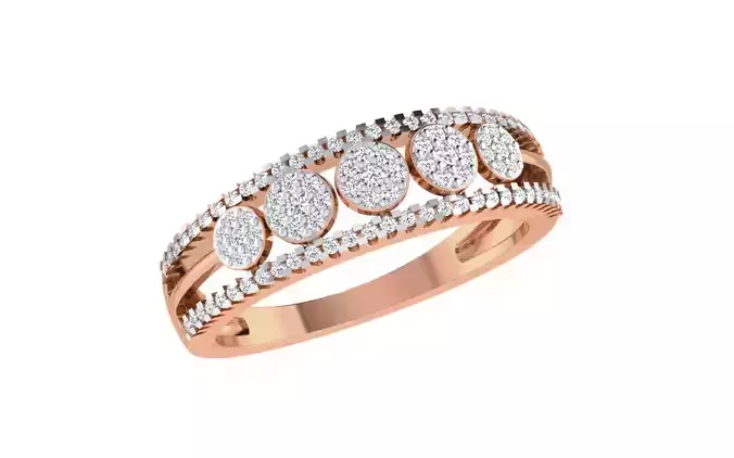 Women Diamond Ring 3dm stl render details