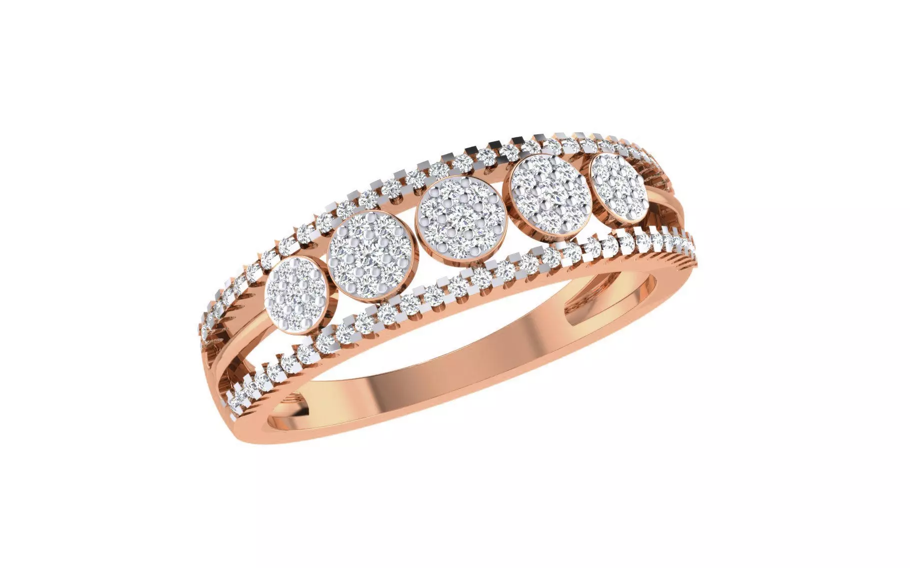 Women Diamond Ring 3dm stl render details 3D print model_0