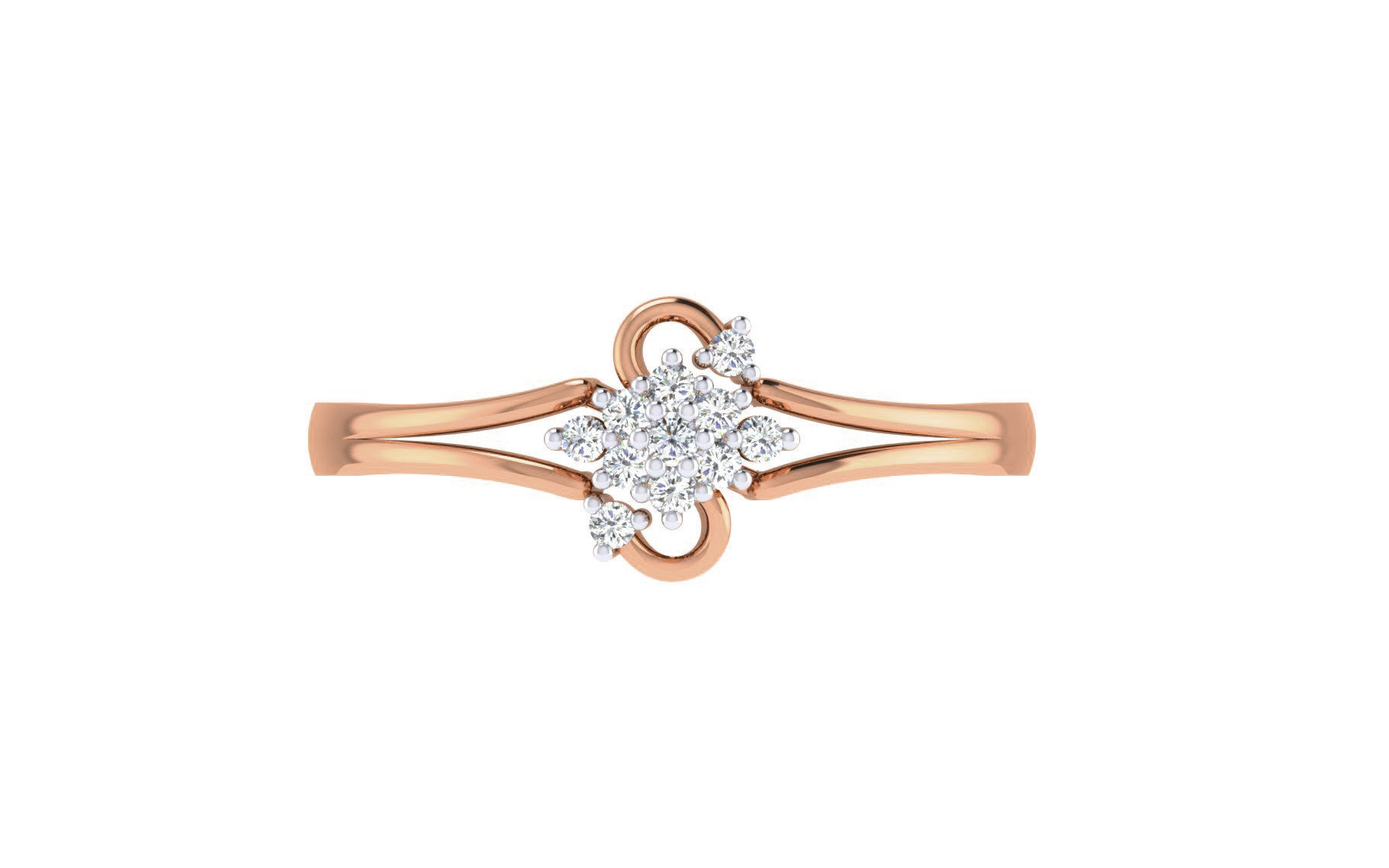 Women Diamond Ring 3dm stl render details 3D print model_7