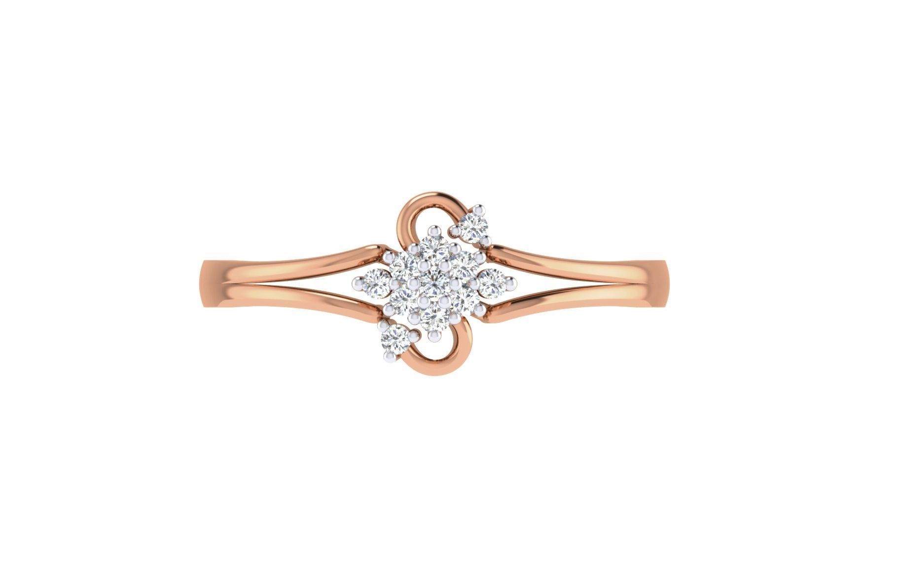 Women Diamond Ring 3dm stl render details 3D print model_8