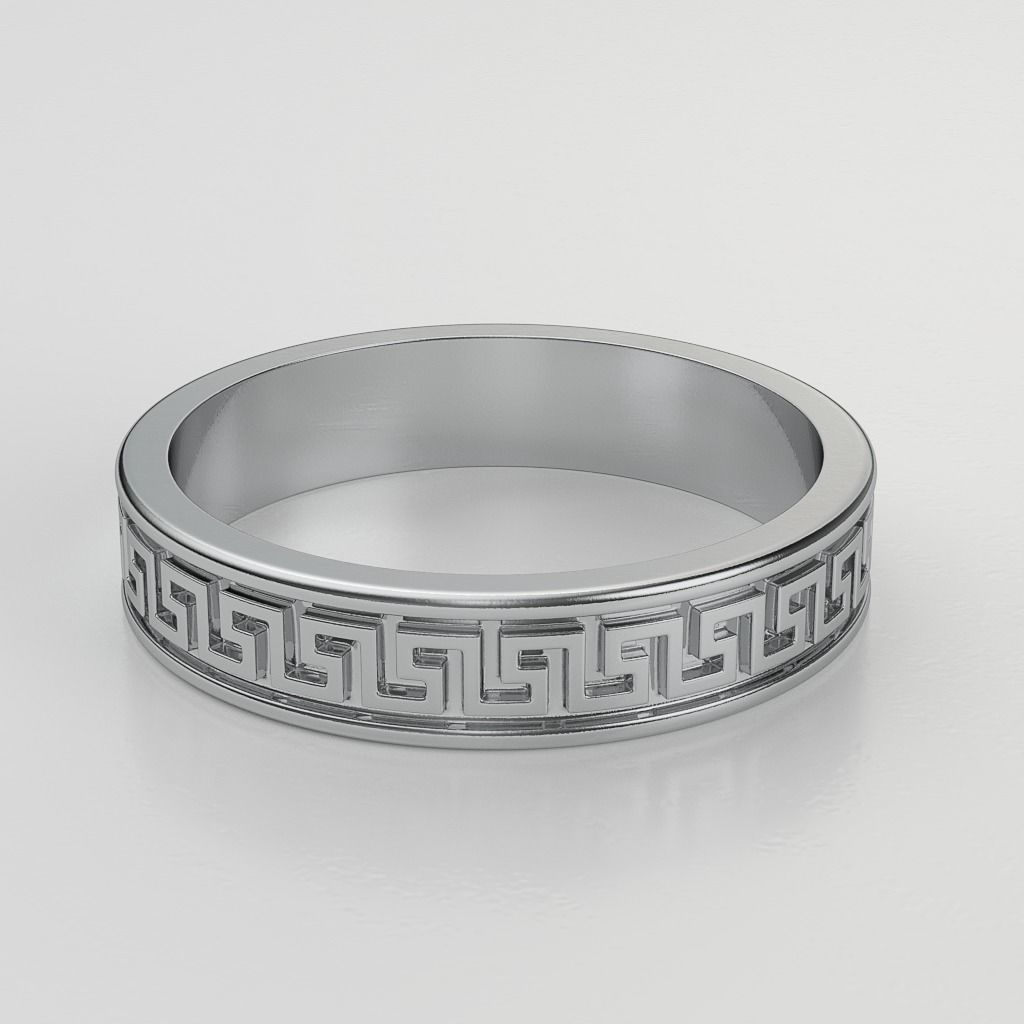 Ring with ornament 3D print model_3