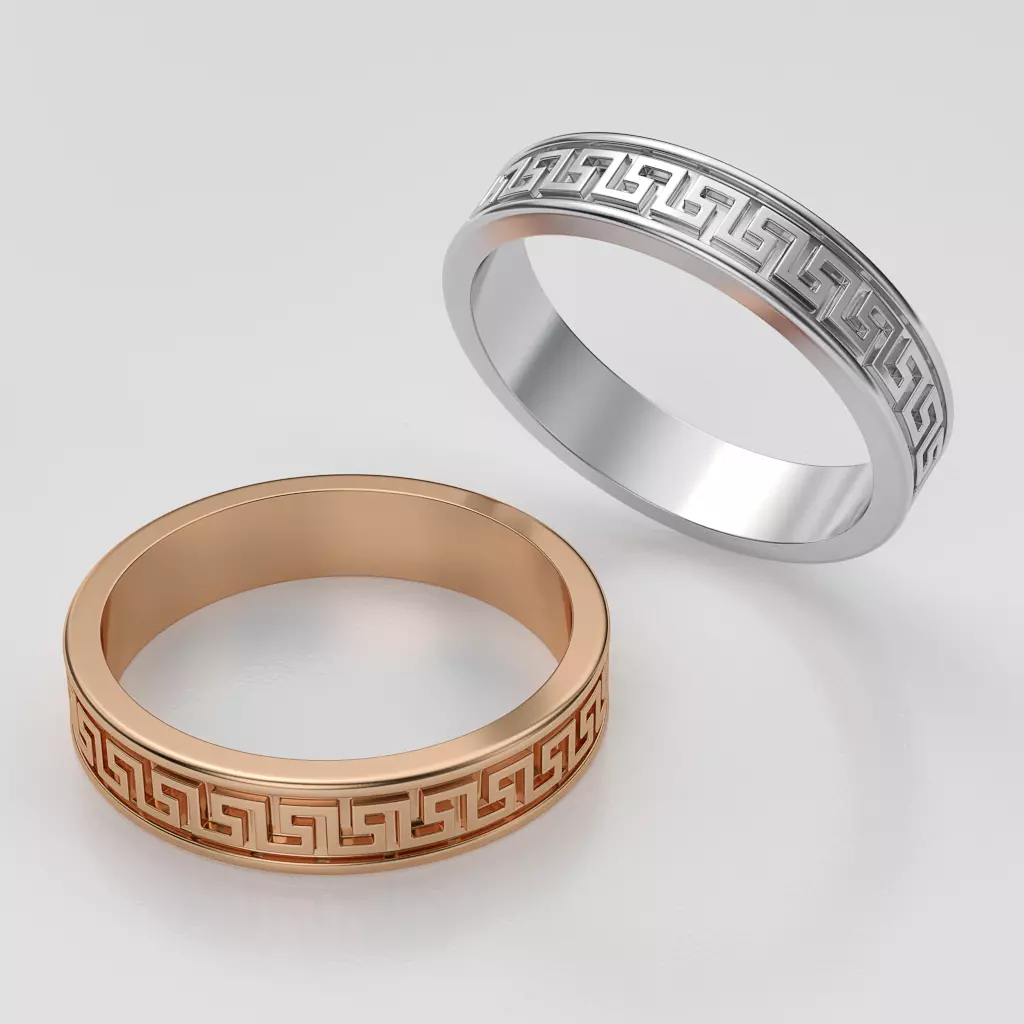 Ring with ornament 3D print model_0