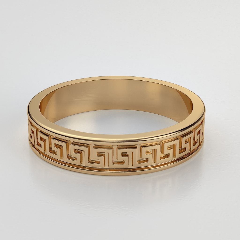 Ring with ornament 3D print model_2